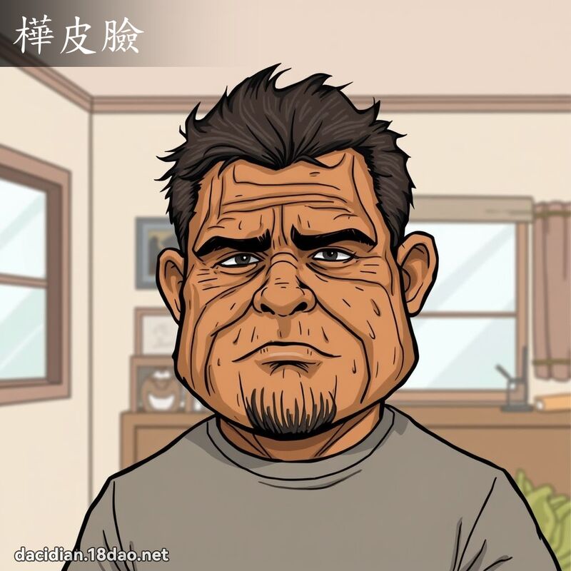 樺皮脸 - 国语大辞典配图