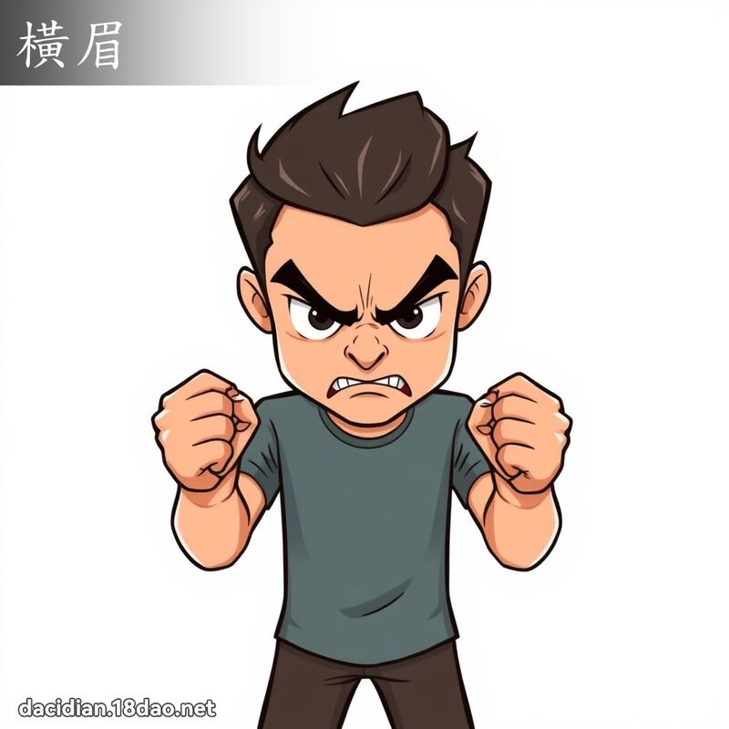 橫眉 - 國語大辭典配圖