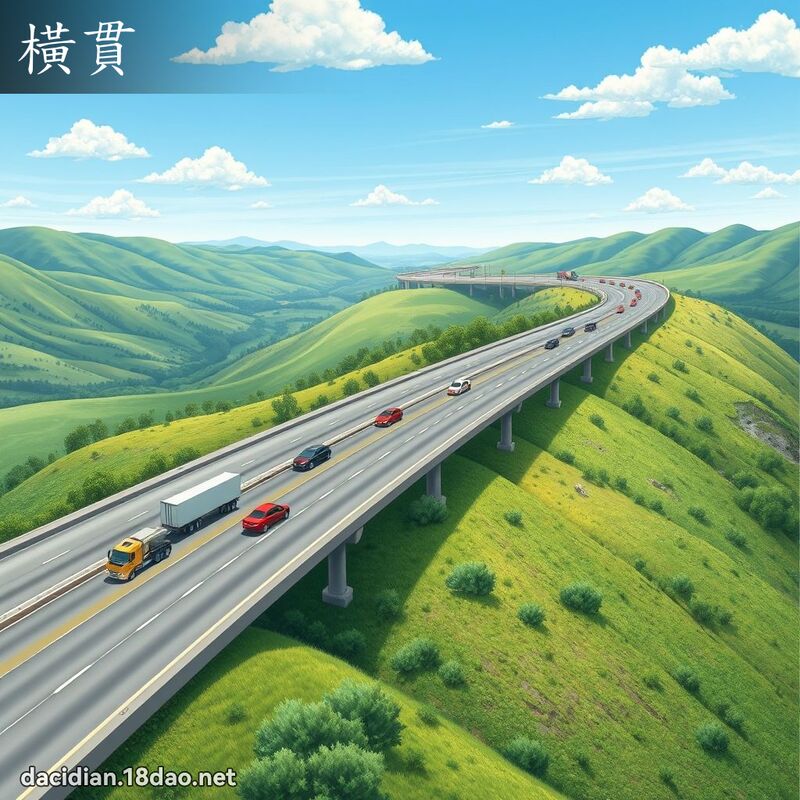 橫貫 - 國語大辭典配圖