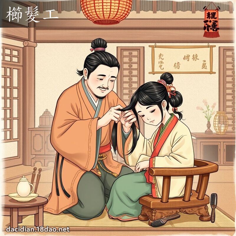 櫛发工 - 国语大辞典配图