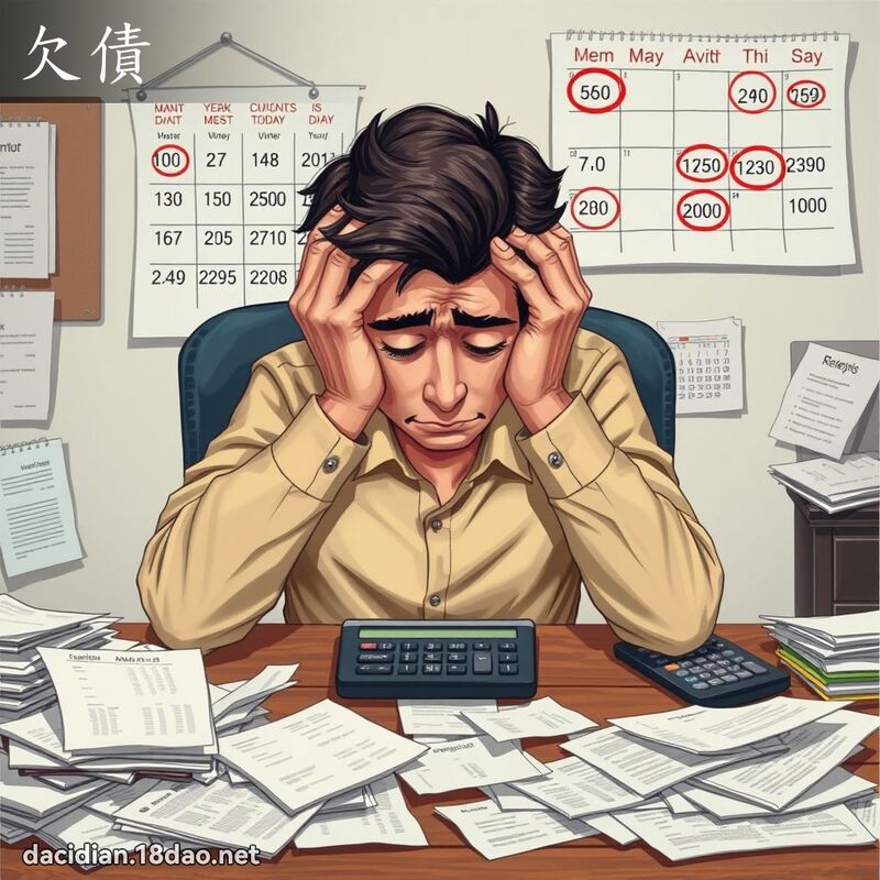 欠债 - 国语大辞典配图