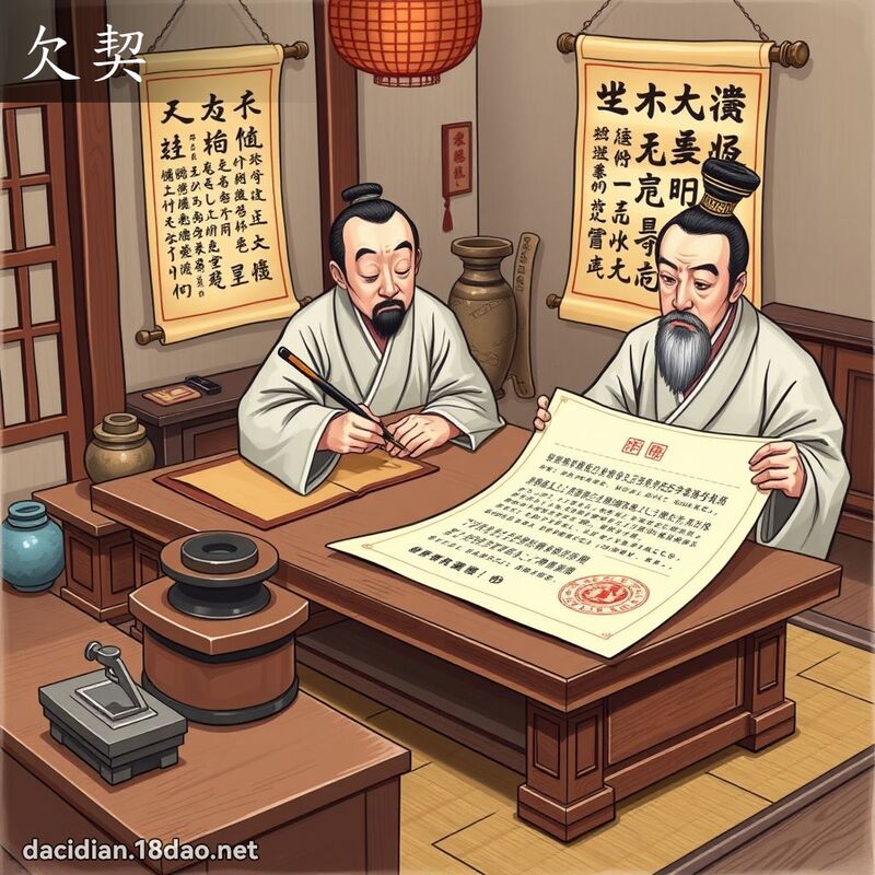欠契 - 国语大辞典配图