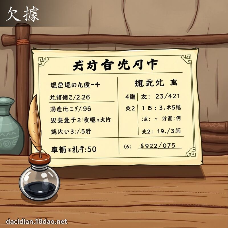 欠据 - 国语大辞典配图