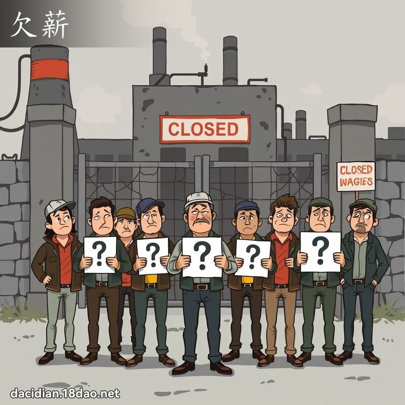 欠薪 - 國語大辭典配圖