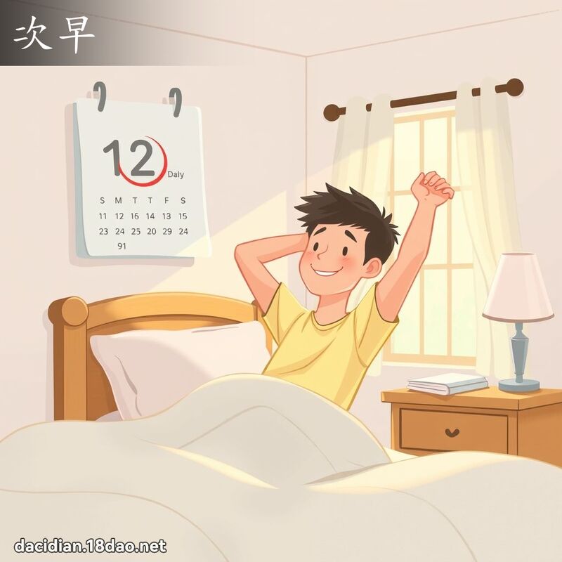 次早 - 國語大辭典配圖