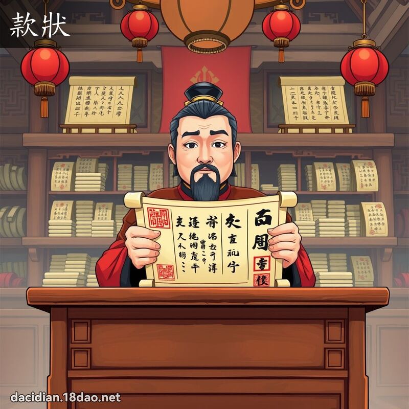 款狀 - 國語大辭典配圖