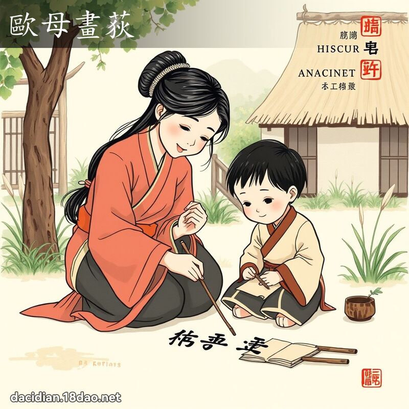 歐母畫荻 - 國語大辭典配圖
