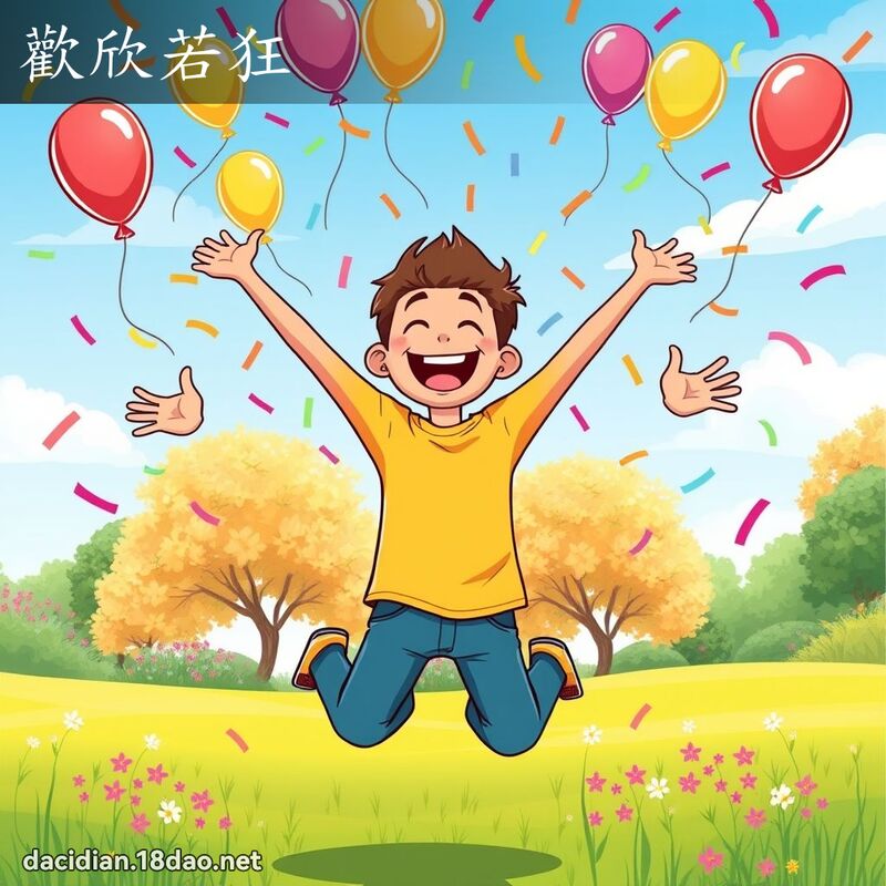 歡欣若狂 - 國語大辭典配圖