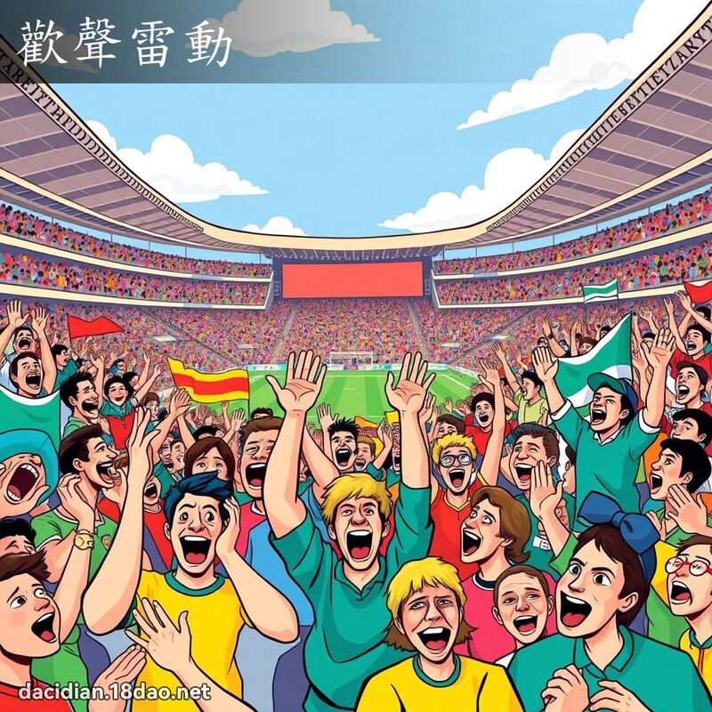歡聲雷動 - 國語大辭典配圖