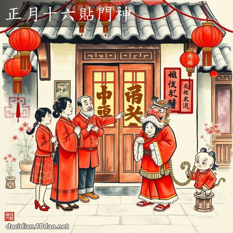 正月十六贴门神 - 国语大辞典配图