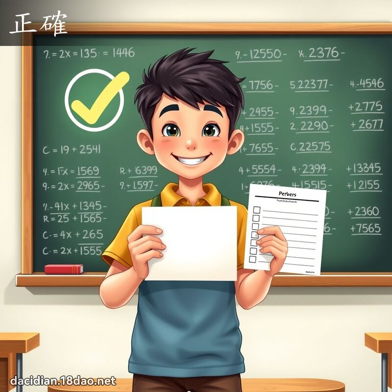 正確 - 國語大辭典配圖