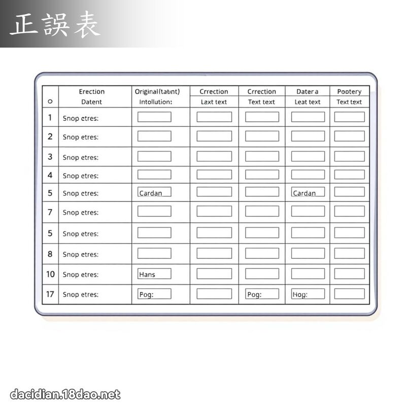 正误表 - 国语大辞典配图