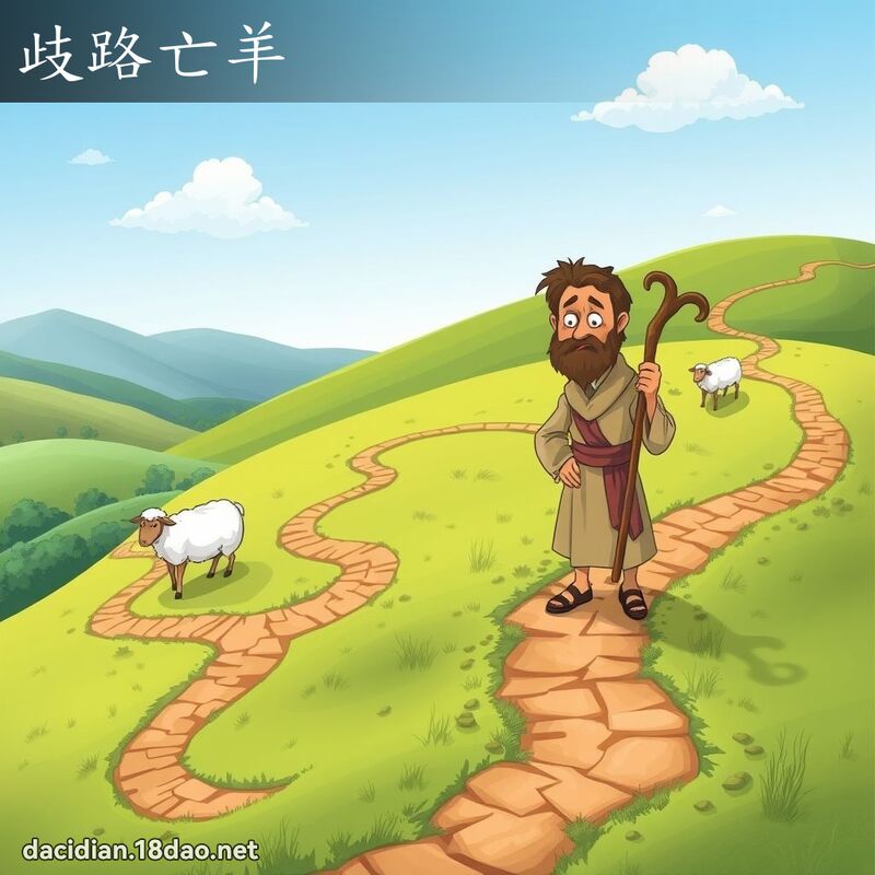歧路亡羊 - 国语大辞典配图