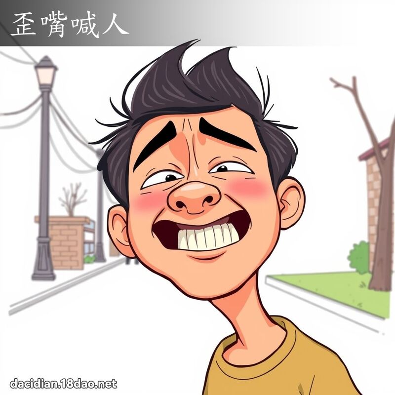 歪嘴喊人 - 國語大辭典配圖