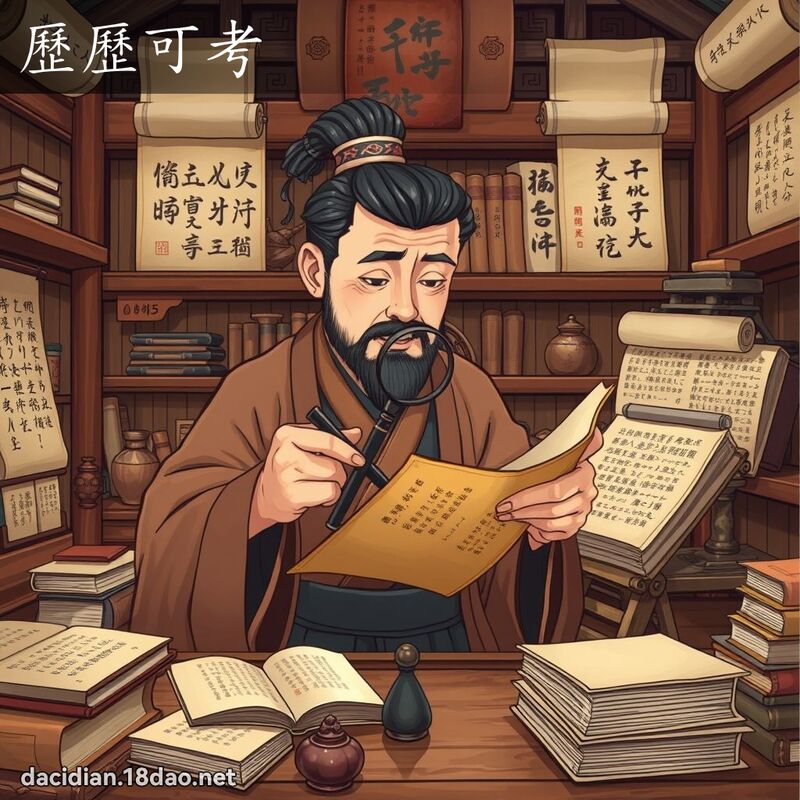 歷歷可考 - 國語大辭典配圖