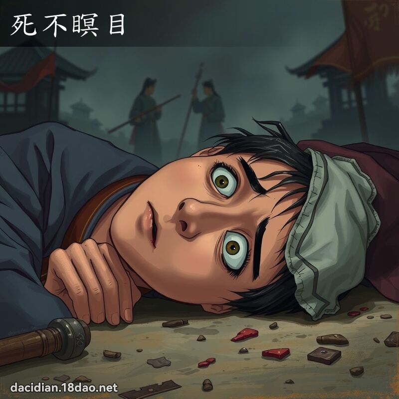 死不瞑目 - 国语大辞典配图
