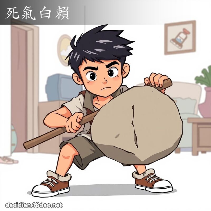 死氣白賴 - 國語大辭典配圖