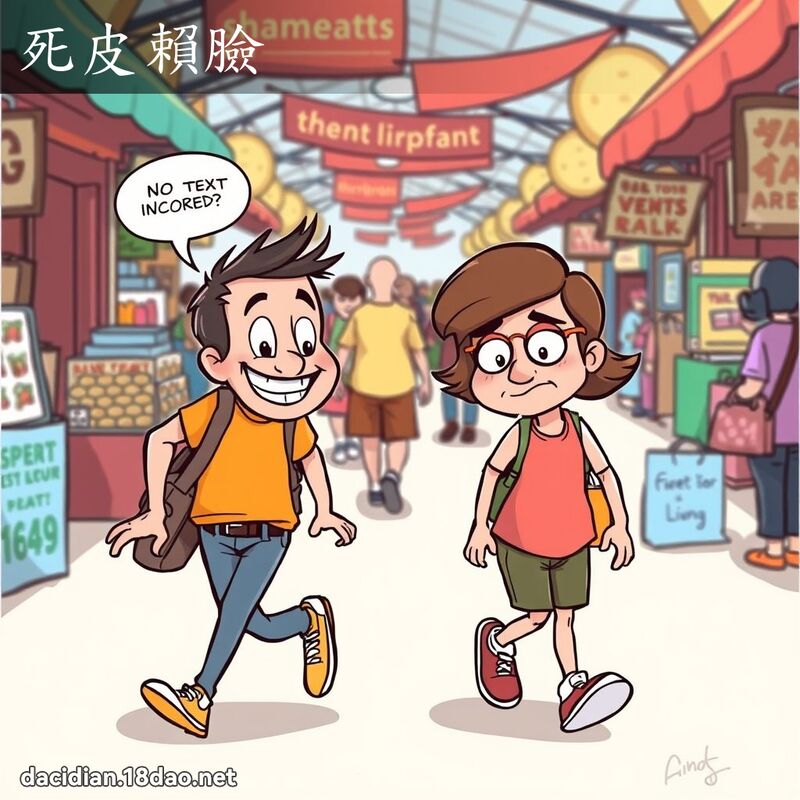 死皮賴臉 - 國語大辭典配圖