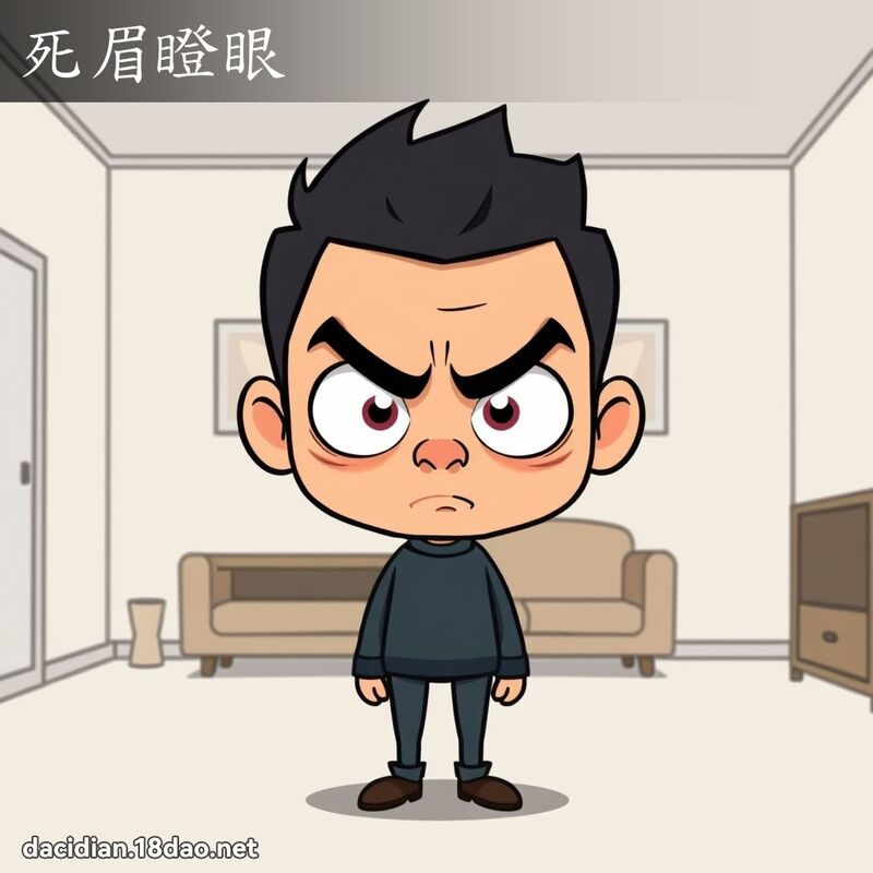 死眉瞪眼 - 国语大辞典配图