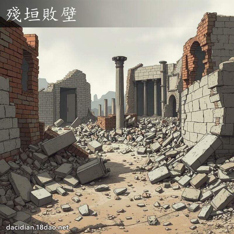 殘垣敗壁 - 國語大辭典配圖