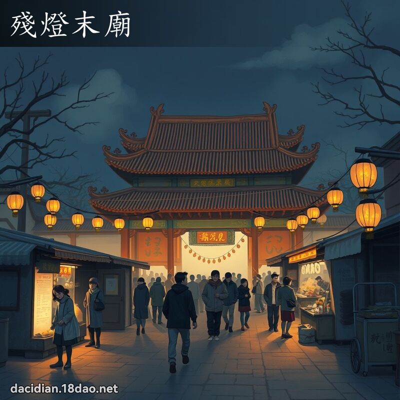 殘燈末廟 - 國語大辭典配圖