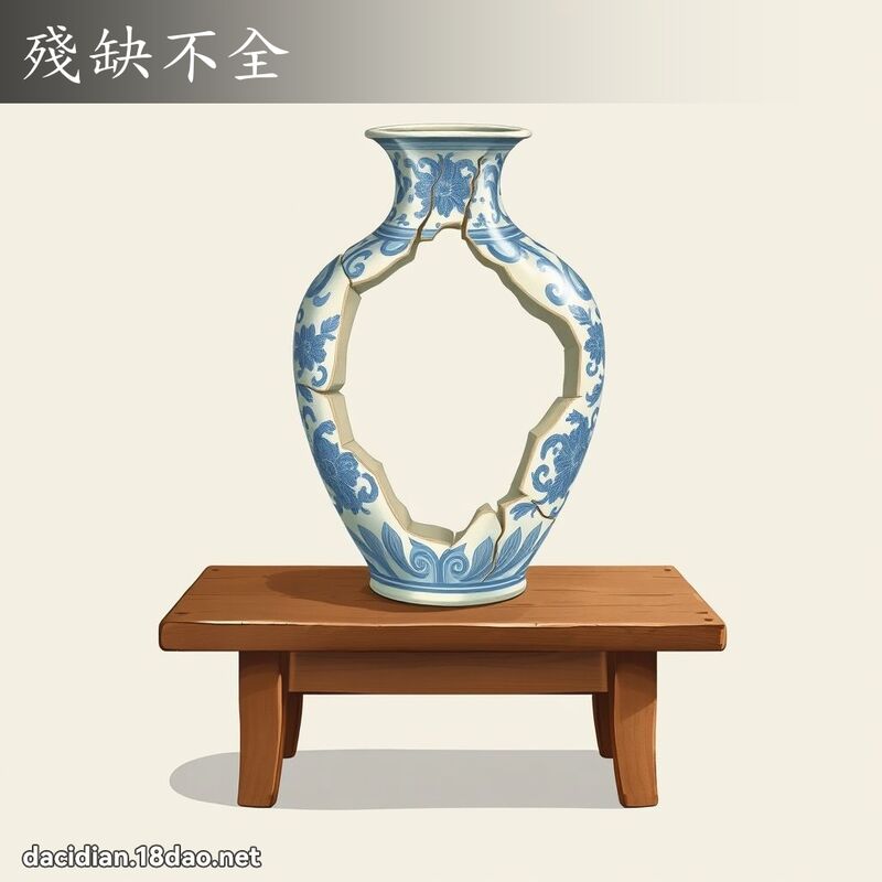 殘缺不全 - 國語大辭典配圖