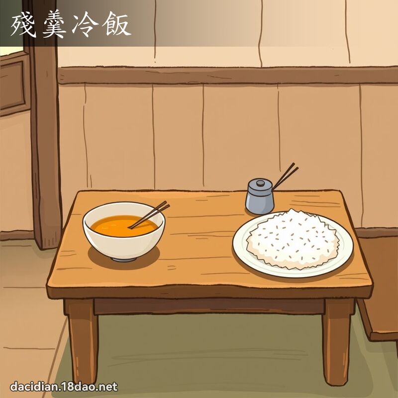 殘羹冷飯 - 國語大辭典配圖