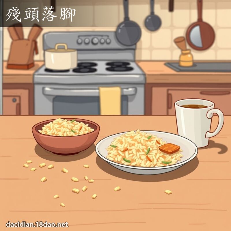 殘頭落腳 - 國語大辭典配圖