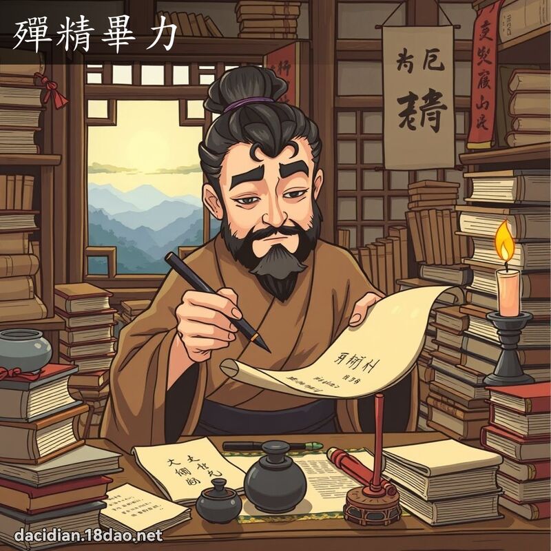 殫精毕力 - 国语大辞典配图