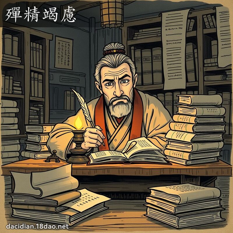 殫精竭虑 - 国语大辞典配图