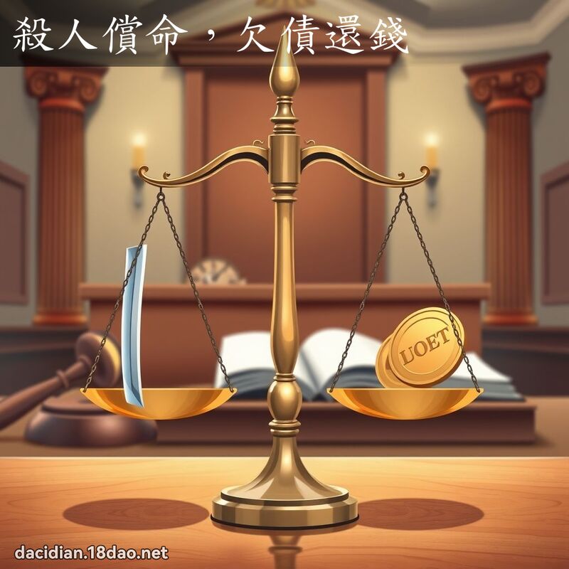 殺人償命，欠債還錢 - 國語大辭典配圖