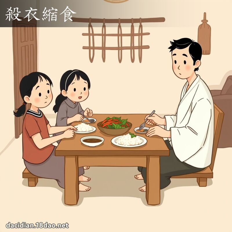 杀衣缩食 - 国语大辞典配图