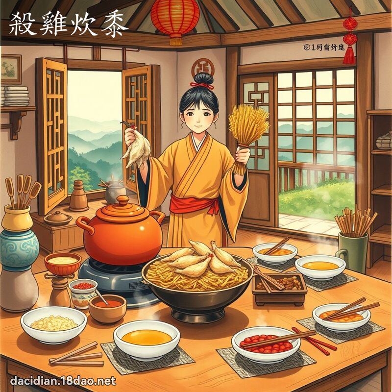 杀鸡炊黍 - 国语大辞典配图
