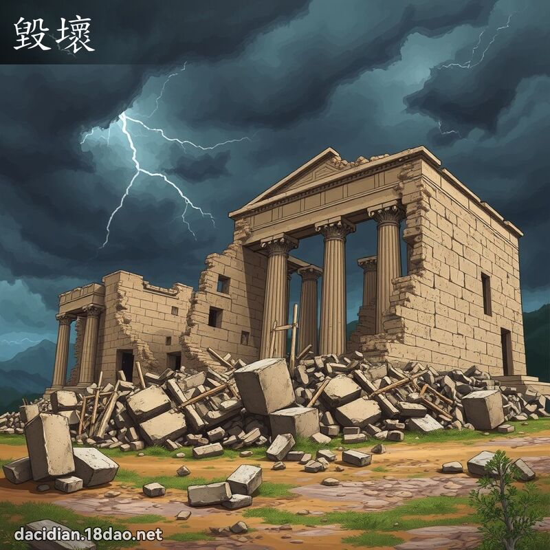毀壞 - 國語大辭典配圖