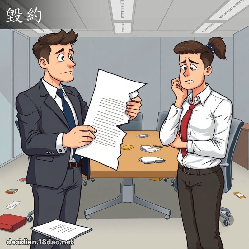毁约 - 国语大辞典配图