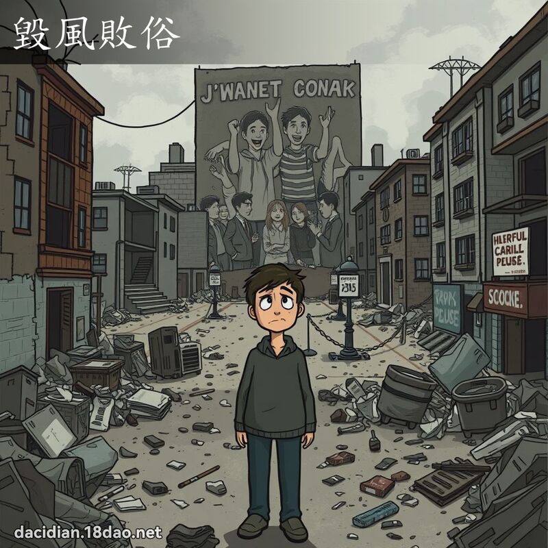 毀風敗俗 - 國語大辭典配圖