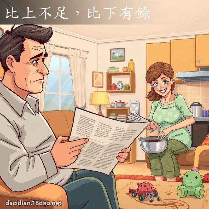 比上不足，比下有餘 - 國語大辭典配圖