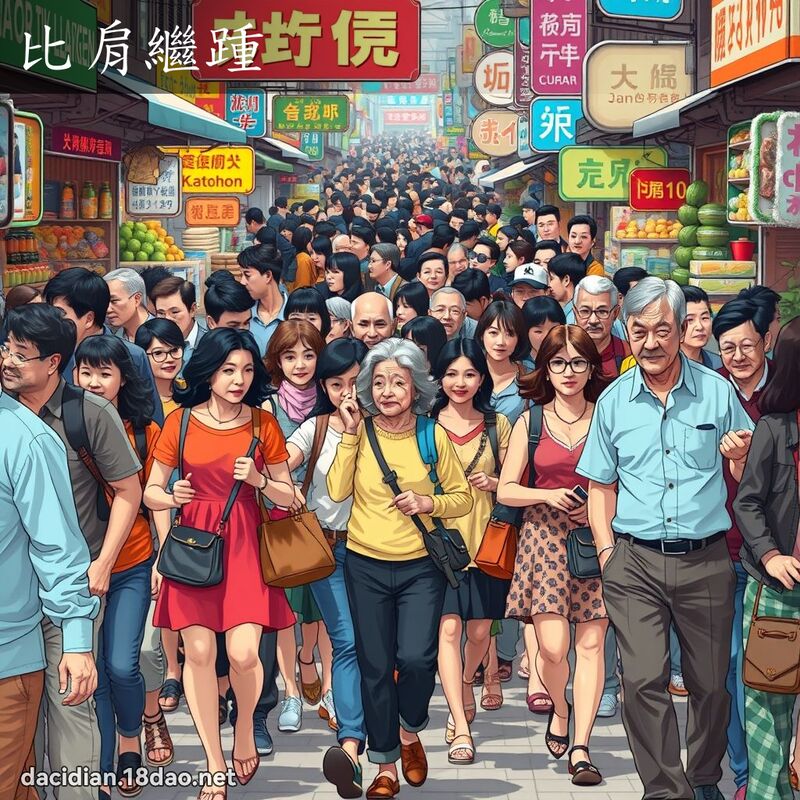 比肩繼踵 - 國語大辭典配圖