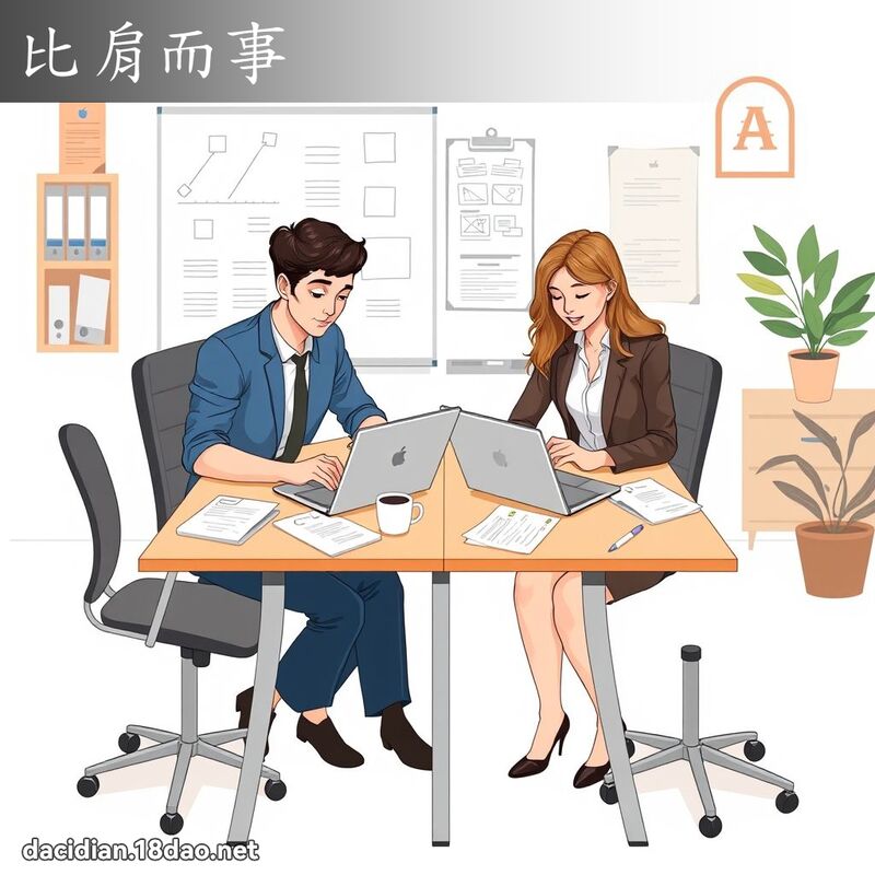 比肩而事 - 國語大辭典配圖