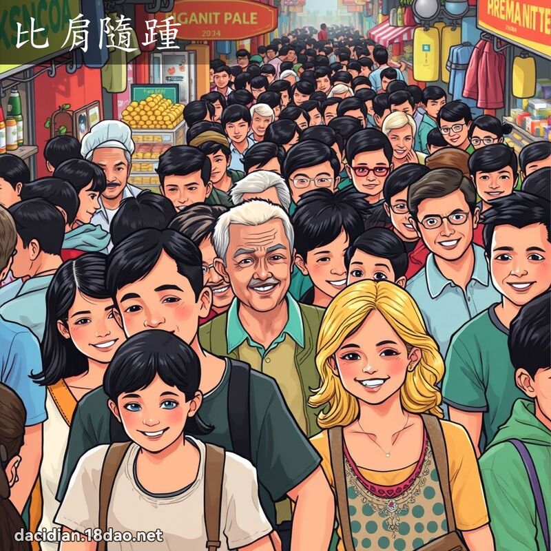 比肩隨踵 - 國語大辭典配圖