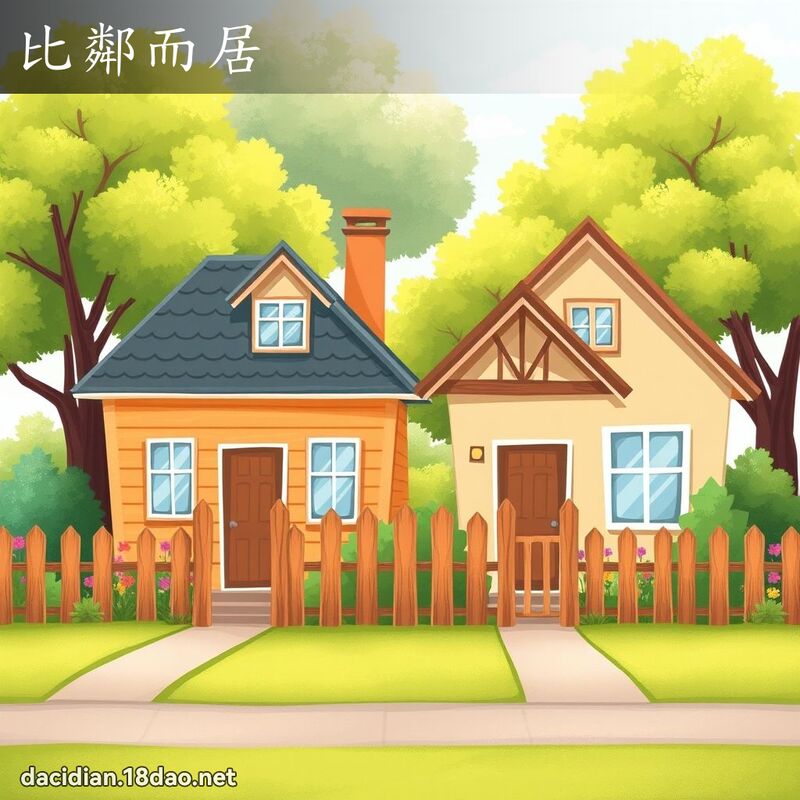 比鄰而居 - 國語大辭典配圖