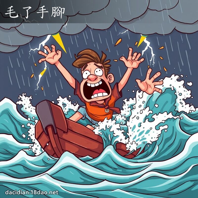 毛了手腳 - 國語大辭典配圖