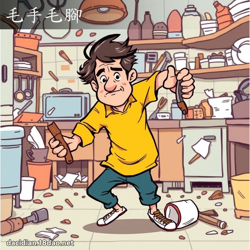 毛手毛脚 - 国语大辞典配图
