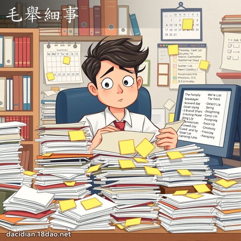 毛舉細事 - 國語大辭典配圖