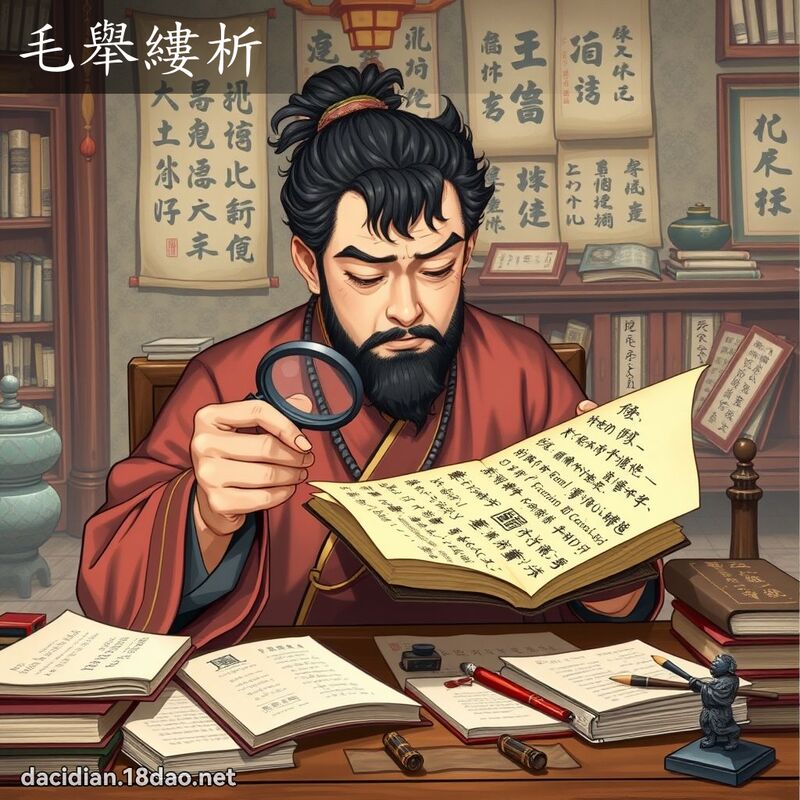 毛举缕析 - 国语大辞典配图