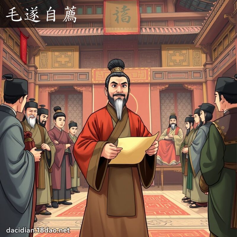 毛遂自荐 - 国语大辞典配图