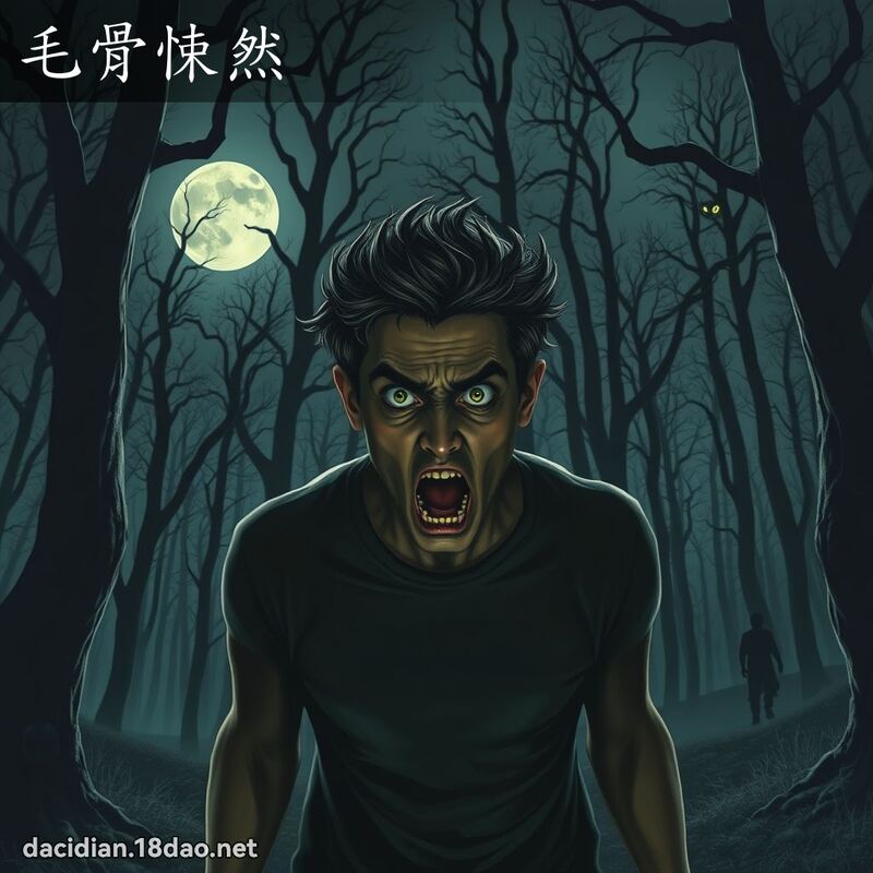 毛骨悚然 - 國語大辭典配圖