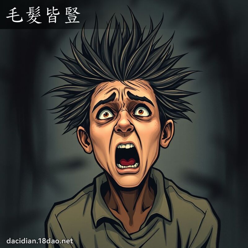 毛发皆竖 - 国语大辞典配图