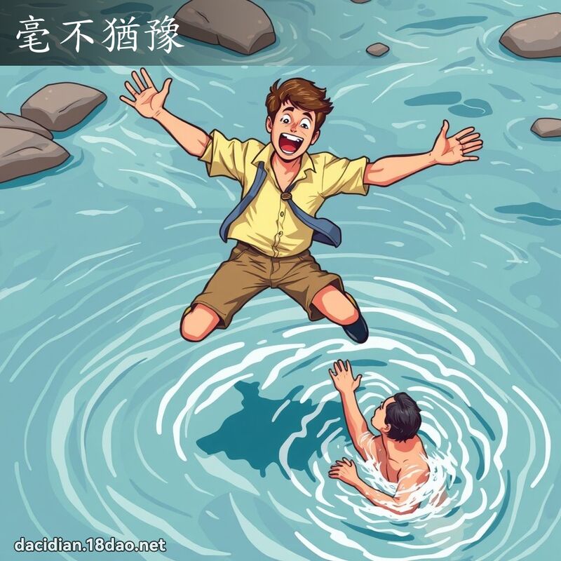 毫不犹豫 - 国语大辞典配图