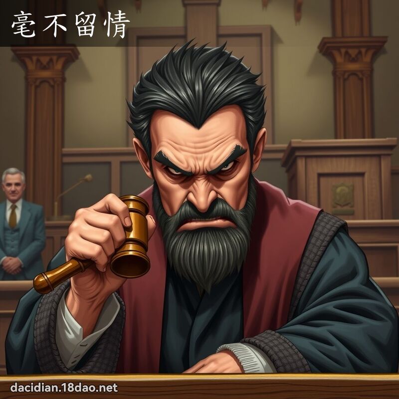 毫不留情 - 國語大辭典配圖